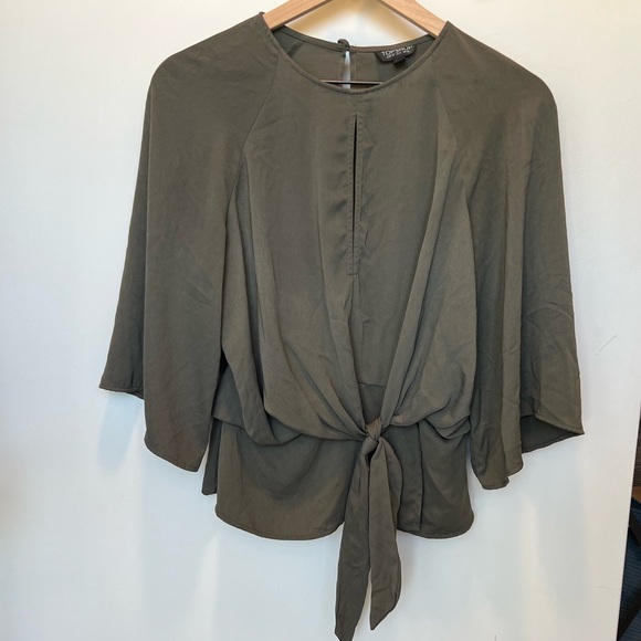 Topshop Women's Slouchy Knot Front Blouse - size 6 - Picture 4 of 9